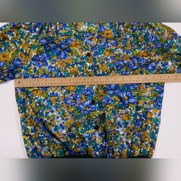 Vintage Judy Bond 80s Rare Floral Blouse Botanical Secretary Bomber Small - Picture 10 of 14